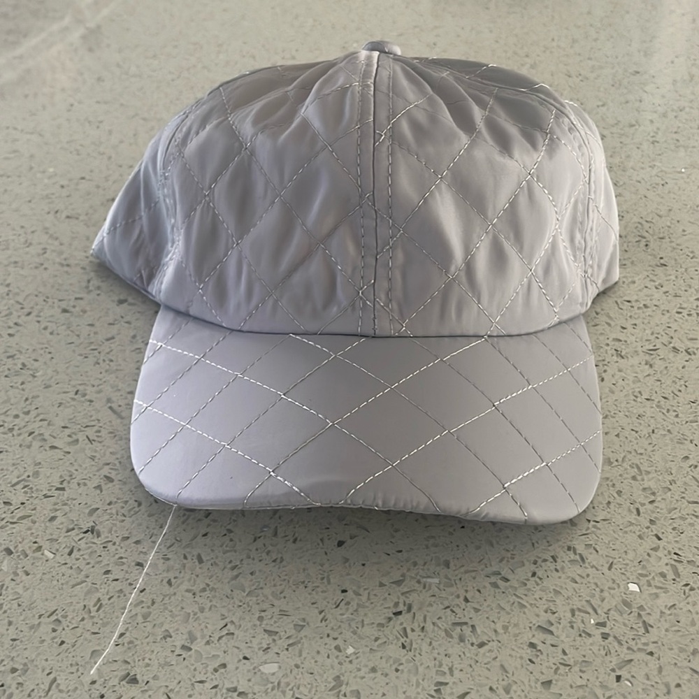 Super cute grey quilted baseball cap